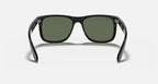 RAY-BAN JUSTIN CLASSIC Black & Dark Green Square Sunglasses For Men S