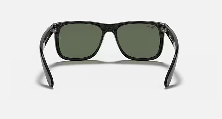 RAY-BAN JUSTIN CLASSIC Black & Dark Green Square Sunglasses For Men S