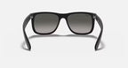 RAY-BAN JUSTIN CLASSIC Rubber Black & Dark Grey Square Sunglasses For Men XS