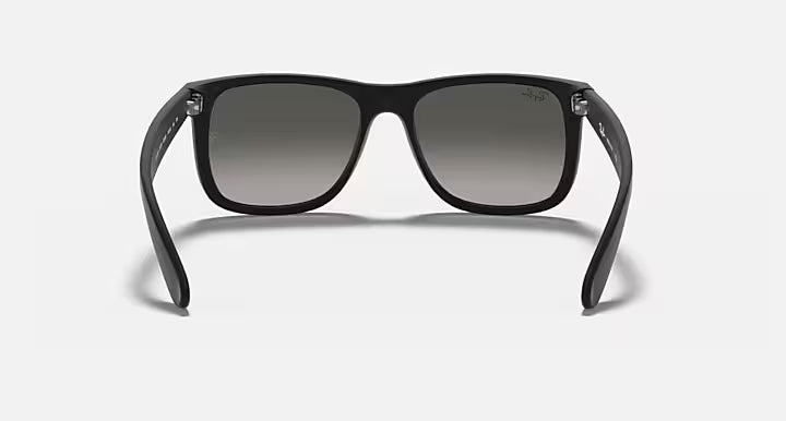 RAY-BAN JUSTIN CLASSIC Rubber Black & Dark Grey Square Sunglasses For Men XS