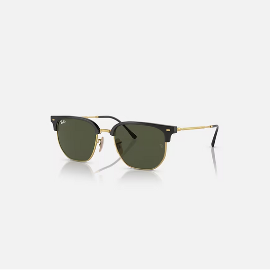 RAY-BAN NEW CLUBMASTER Black On Gold & Green Irregular Sunglasses For Unisex L