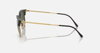 RAY-BAN NEW CLUBMASTER Black On Gold & Green Irregular Sunglasses For Unisex L