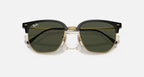 RAY-BAN NEW CLUBMASTER Black On Gold & Green Irregular Sunglasses For Unisex L