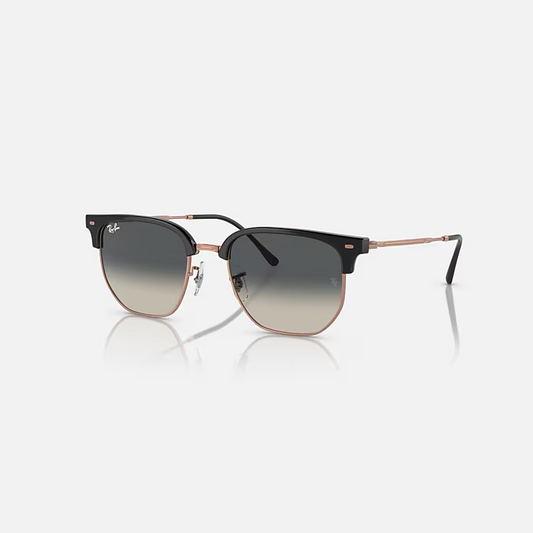RAY-BAN NEW CLUBMASTER Dark Grey On Rose Gold & Grey Irregular Sunglasses For Unisex L