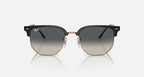RAY-BAN NEW CLUBMASTER Dark Grey On Rose Gold & Grey Irregular Sunglasses For Unisex L
