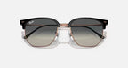 RAY-BAN NEW CLUBMASTER Dark Grey On Rose Gold & Grey Irregular Sunglasses For Unisex L