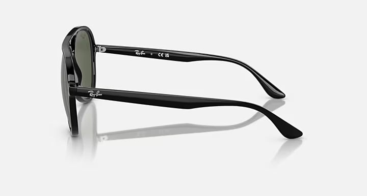 RAY-BAN RB4376 Black & Dark Green Pilot Sunglasses For Unisex L