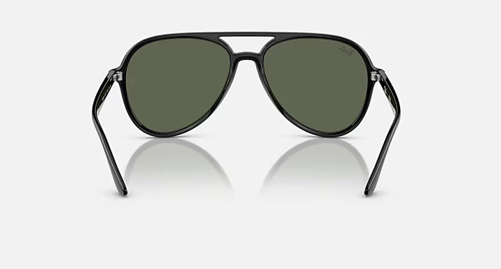 RAY-BAN RB4376 Black & Dark Green Pilot Sunglasses For Unisex L