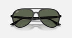 RAY-BAN RB4376 Black & Dark Green Pilot Sunglasses For Unisex L
