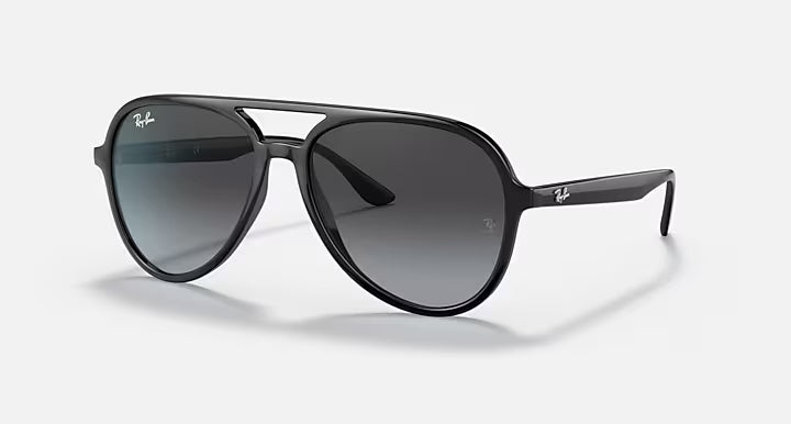 RAY-BAN RB4376 Black & Grey Gradient Pilot Sunglasses For Unisex L