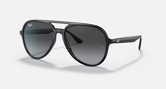 RAY-BAN RB4376 Black & Grey Gradient Pilot Sunglasses For Unisex L