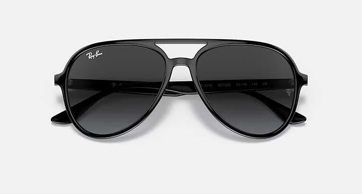 RAY-BAN RB4376 Black & Grey Gradient Pilot Sunglasses For Unisex L