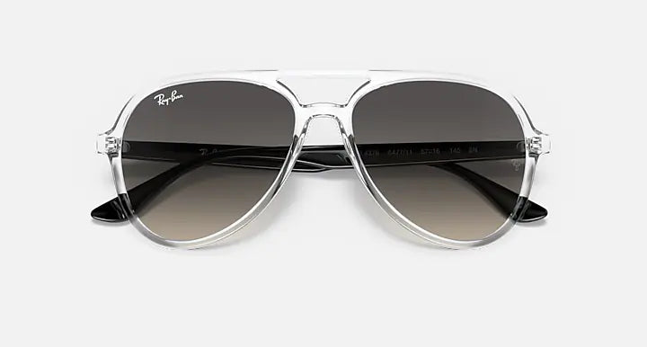 RAY-BAN RB4376 Transparent & Grey Gradient Pilot Sunglasses For Unisex L