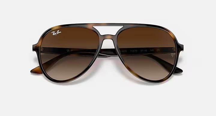 RAY-BAN RB4376 Havana & Brown Gradient Pilot Sunglasses For Unisex L