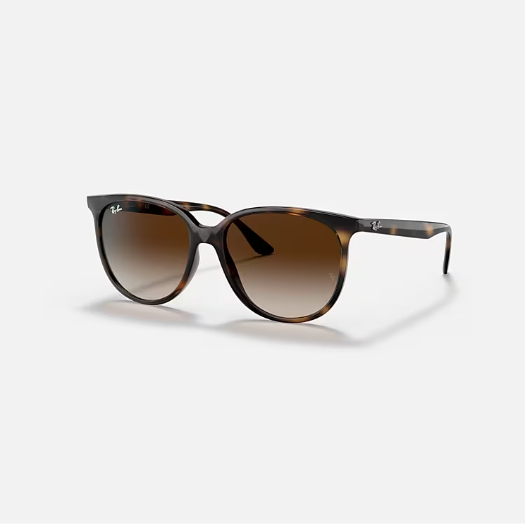 RAY-BAN RB4378 Havana & Gradient Brown Square Sunglasses For Women S