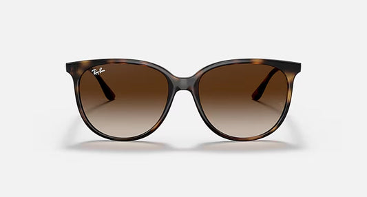 RAY-BAN RB4378 Havana & Gradient Brown Square Sunglasses For Women S