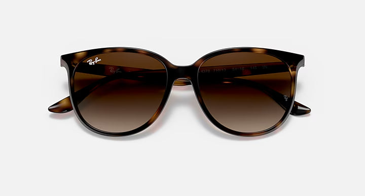 RAY-BAN RB4378 Havana & Gradient Brown Square Sunglasses For Women S