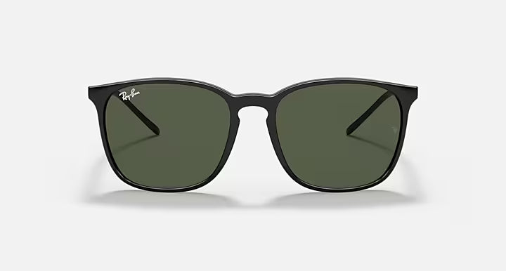 RAY-BAN RB4387 Black & Green Square Sunglasses For Unisex M