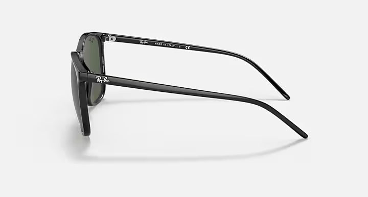 RAY-BAN RB4387 Black & Green Square Sunglasses For Unisex M