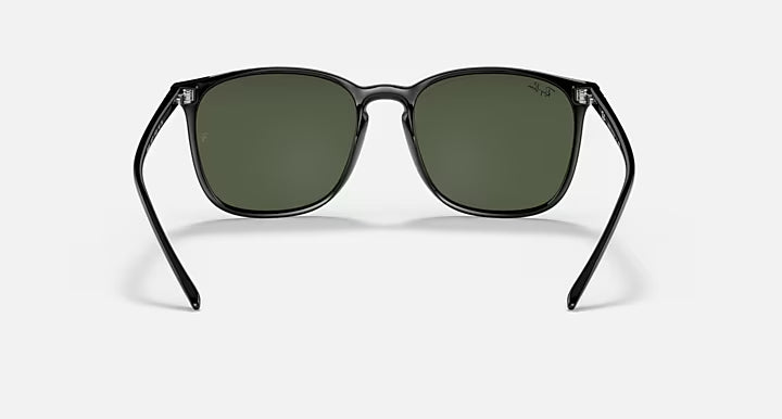 RAY-BAN RB4387 Black & Green Square Sunglasses For Unisex M