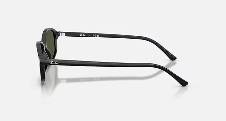 RAY-BAN SAM Black & Green Irregular Sunglasses For Unisex M