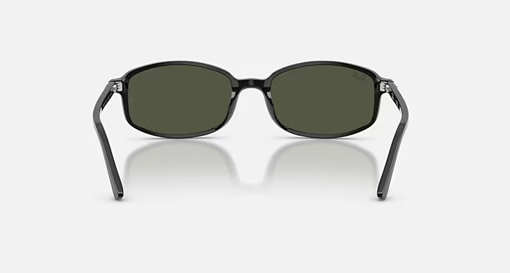 RAY-BAN SAM Black & Green Irregular Sunglasses For Unisex M
