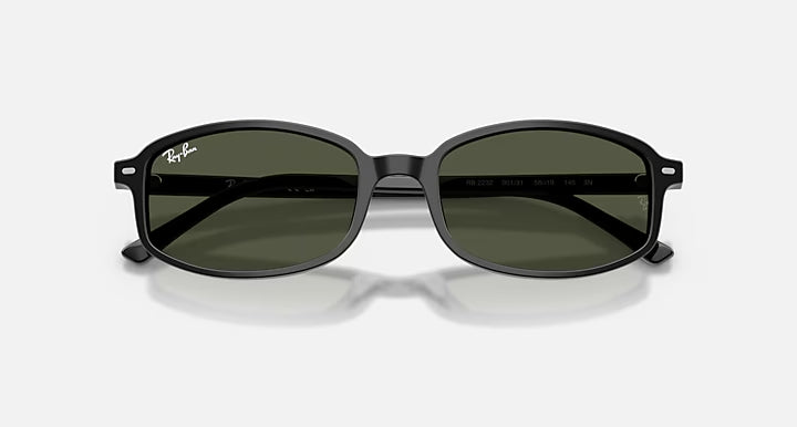RAY-BAN SAM Black & Green Irregular Sunglasses For Unisex M