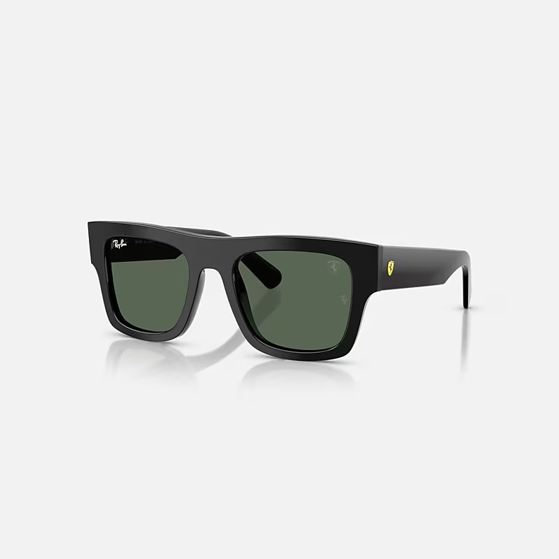 RAY-BAN RB2217M Black & Dark Green Square Sunglasses For Unisex L