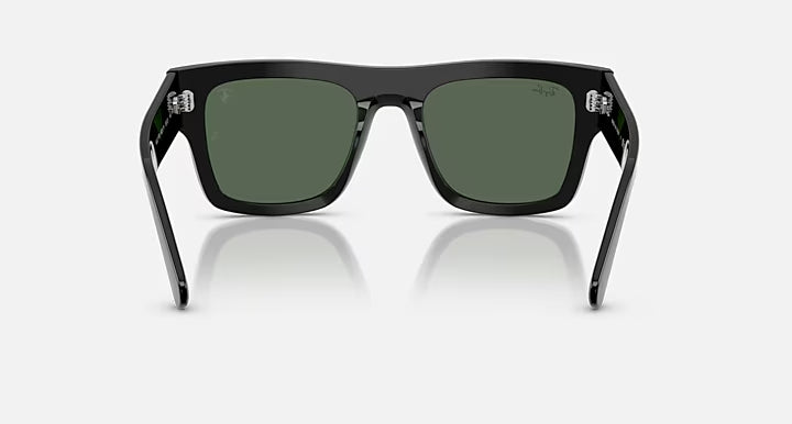 RAY-BAN RB2217M Black & Dark Green Square Sunglasses For Unisex L