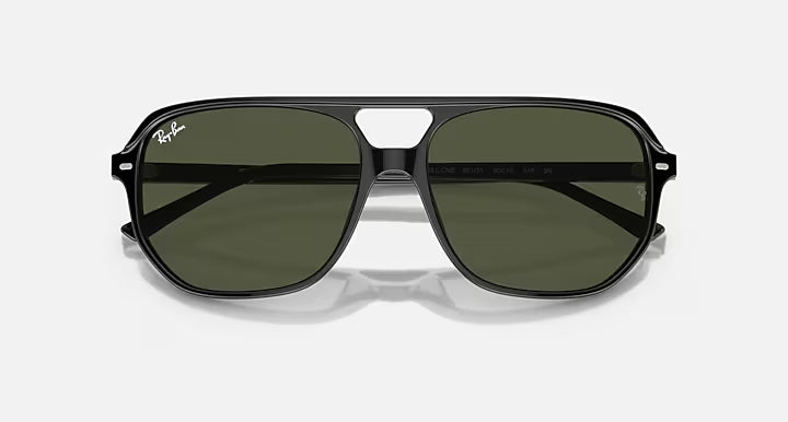 RAY-BAN BILL ONE Black & Green Irregular Sunglasses For Unisex XL
