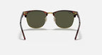 RAY-BAN CLUBMASTER CLASSIC Tortoise On Gold & G-15 Green Square Sunglasses For Unisex L