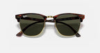RAY-BAN CLUBMASTER CLASSIC Tortoise On Gold & G-15 Green Square Sunglasses For Unisex L