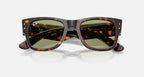 نظارة شمسية RAY-BAN MEGA WAYFARER SUMMER CAPSULE مربعة للجنسين بلون هافانا وأخضر زجاجي M