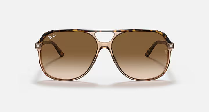 RAY-BAN BILL Havana On Transparent Brown & Light Brown Gradient Square Sunglasses For Unisex M