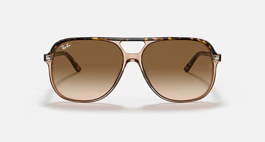 RAY-BAN BILL Havana On Transparent Brown & Light Brown Gradient Square Sunglasses For Unisex XS