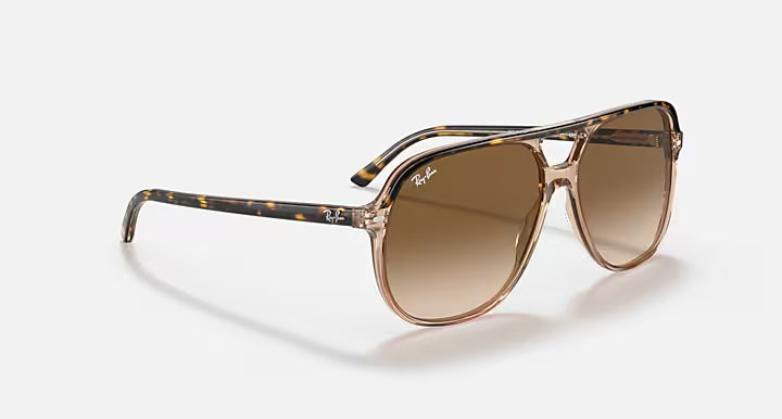 RAY-BAN BILL Havana On Transparent Brown & Light Brown Gradient Square Sunglasses For Unisex XS