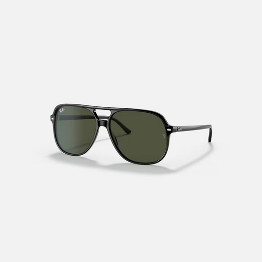 RAY-BAN BILL Black & G-15 Green Square Sunglasses For Unisex M