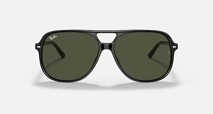 RAY-BAN BILL Black & G-15 Green Square Sunglasses For Unisex M