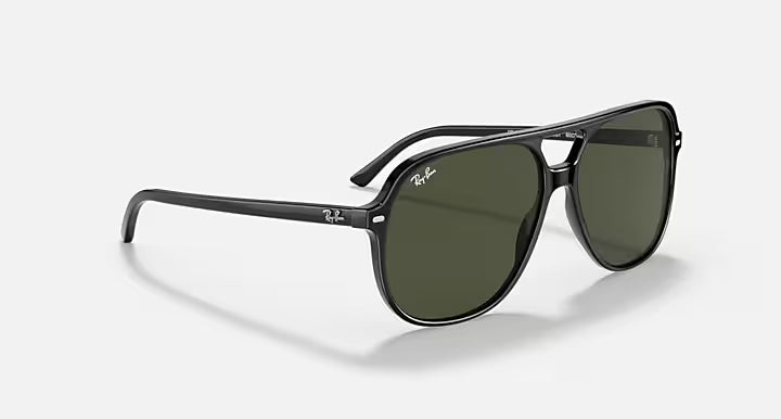 RAY-BAN BILL Black & G-15 Green Square Sunglasses For Unisex M