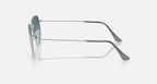 RAY-BAN HEXAGONAL FLAT LENSES Silver & Blue Gradient Grey Irregular Sunglasses For Unisex M