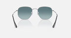 RAY-BAN HEXAGONAL FLAT LENSES Silver & Blue Gradient Grey Irregular Sunglasses For Unisex M