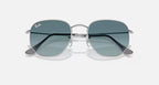 RAY-BAN HEXAGONAL FLAT LENSES Silver & Blue Gradient Grey Irregular Sunglasses For Unisex M
