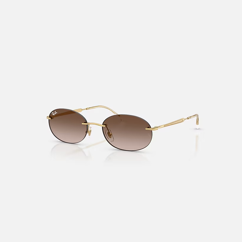 RAY-BAN RB3767 Arista Gold & Gradient Brown Oval Sunglasses For Unisex S