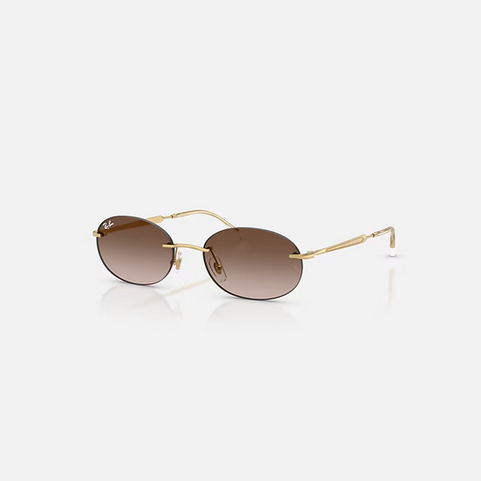 RAY-BAN RB3767 Arista Gold & Gradient Brown Oval Sunglasses For Unisex S