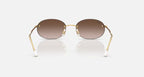 RAY-BAN RB3767 Arista Gold & Gradient Brown Oval Sunglasses For Unisex S
