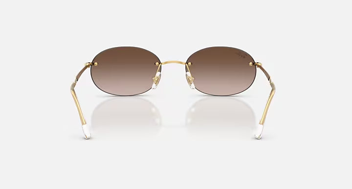 RAY-BAN RB3767 Arista Gold & Gradient Brown Oval Sunglasses For Unisex S