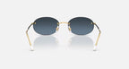 RAY-BAN RB3767 Arista Gold & Blue Gradient Dark Grey Oval Sunglasses For Unisex S