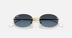 RAY-BAN RB3767 Arista Gold & Blue Gradient Dark Grey Oval Sunglasses For Unisex S
