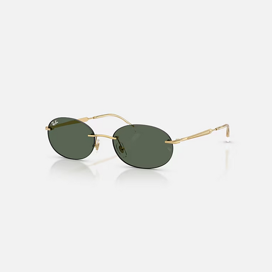 RAY-BAN RB3767 Arista Gold & Dark Green Oval Sunglasses For Unisex S