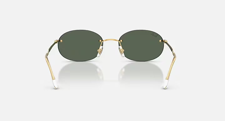 RAY-BAN RB3767 Arista Gold & Dark Green Oval Sunglasses For Unisex S